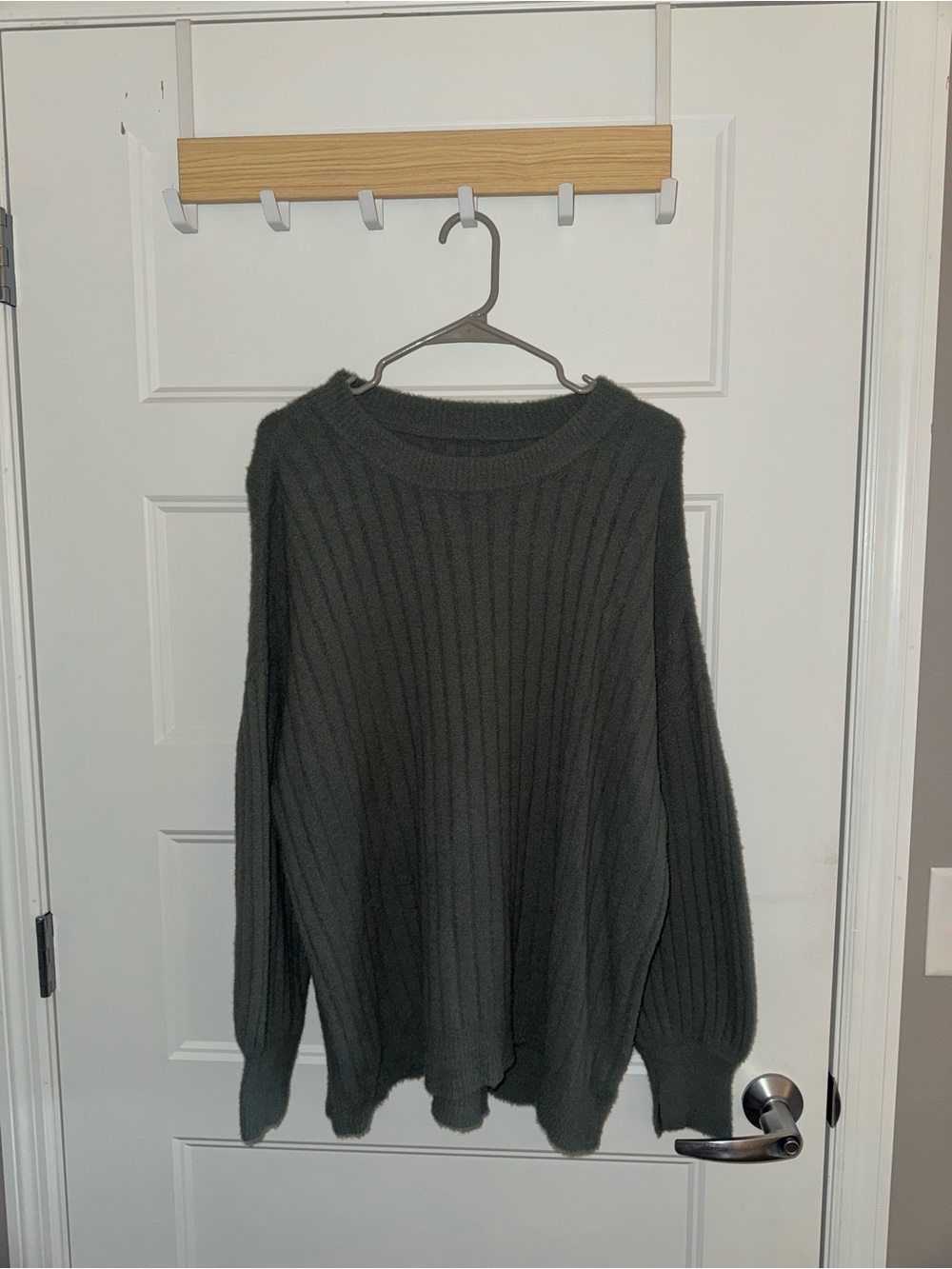Aerie Rib-Knit Crewneck Sweater - Charcoal